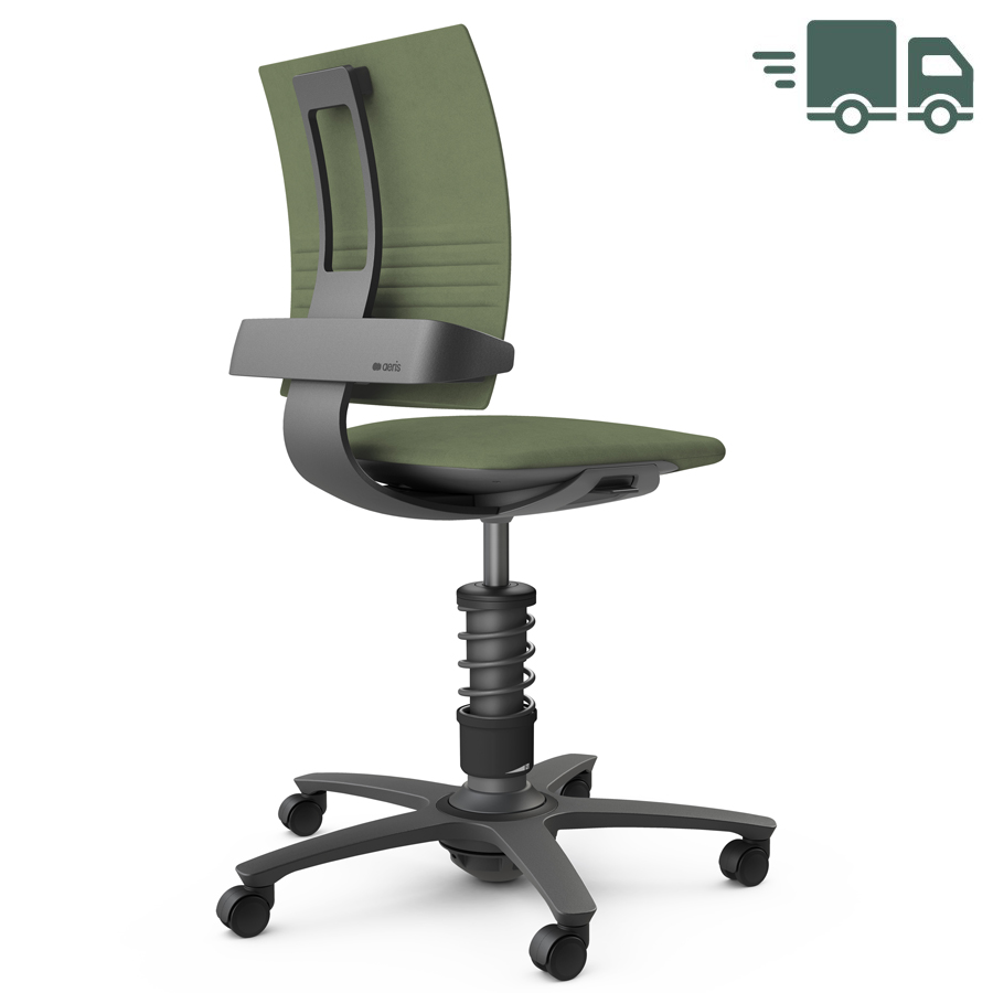 Aeris 3Dee Bürostuhl Mikrofaser grün Standard-Feder - Gestell schwarz