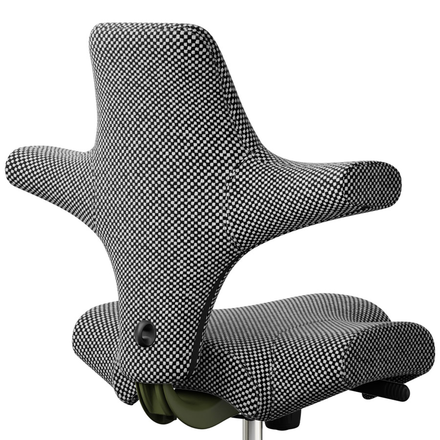 HAG Capisco 8106 mit Designstoff Sisu black and white | Gestell Moss Grey