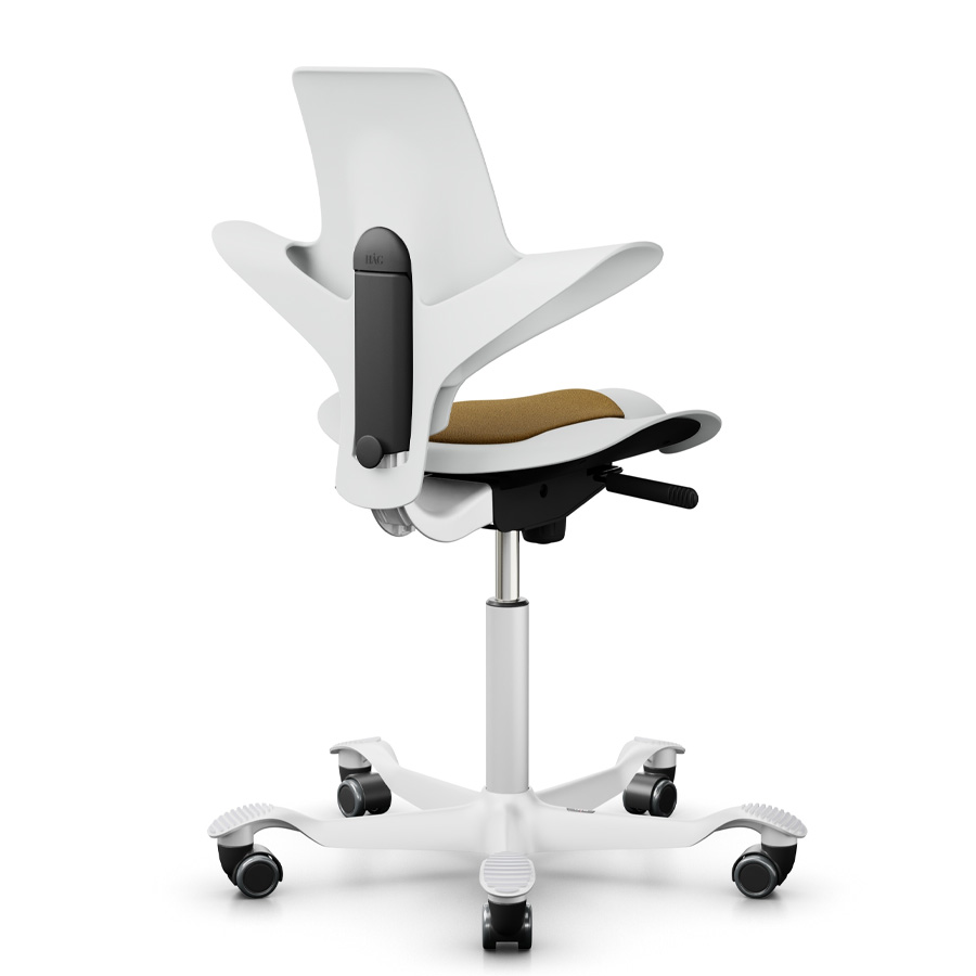 HAG Capisco PUls 8010 weiss mit Stoffeinsatz Capture Ocker