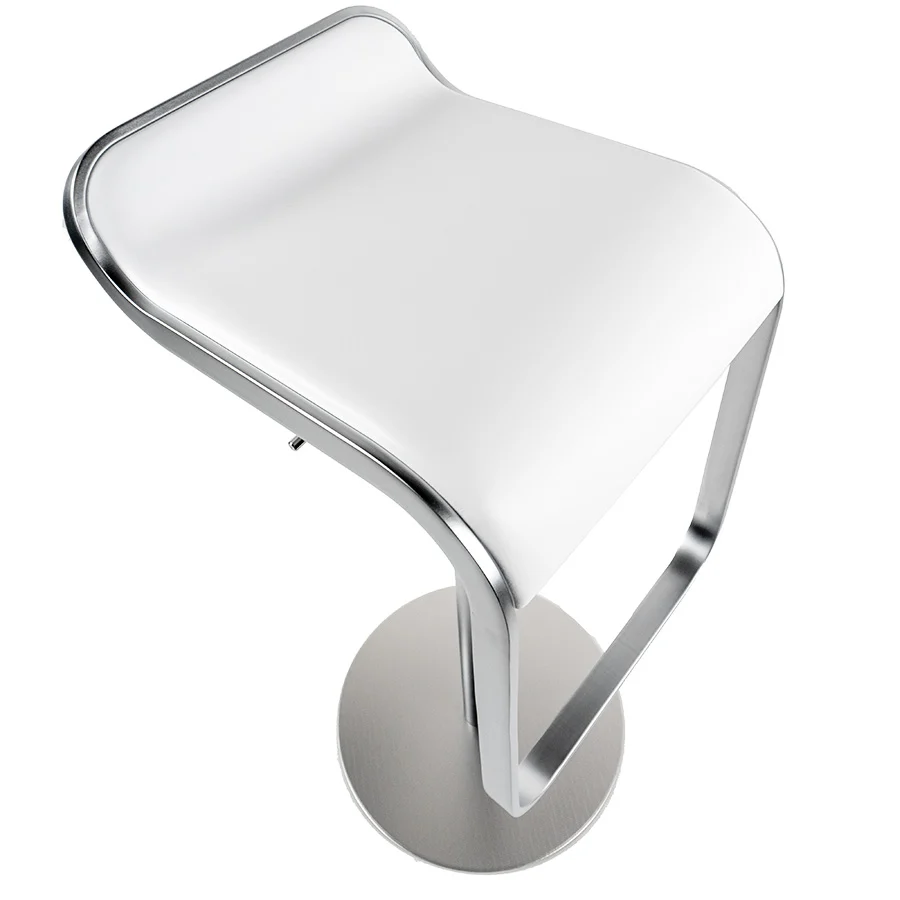 Lapalma LEM Barhocker mit Sitzfläche Leder weiß