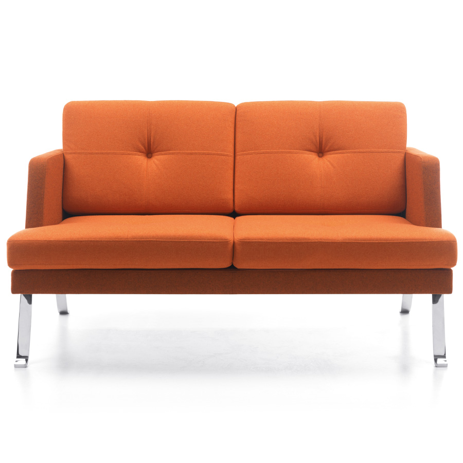 Profim October 2-Sitzer Sofa mit niedriger Rückenlehne - Metallgestell Chrom