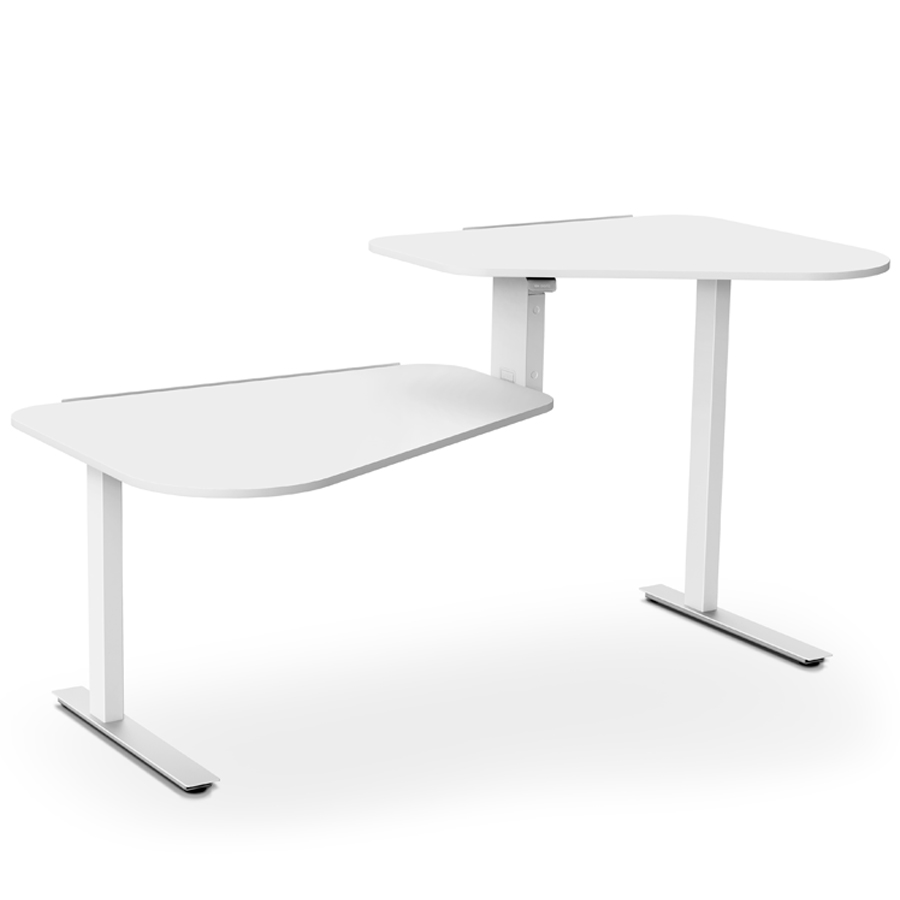 Aeris Active Office Desk - Gestell weiß - Stehposition rechts - Platte weiß  - Kante weiß