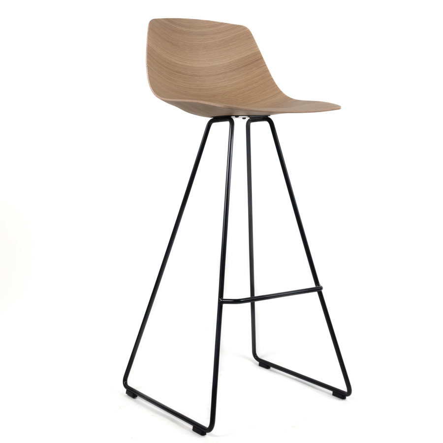 lapalma Miunn Barhocker mit Kufengestell und Sitz aus Eiche