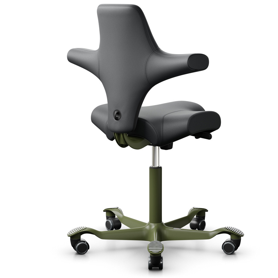 HAG Capisco 8106 Leder Grau Gestell Moss grey