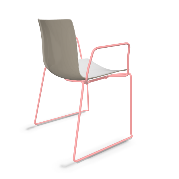 arper catifa 46 0278 zweifarbig rauchgrau Gestell rosa