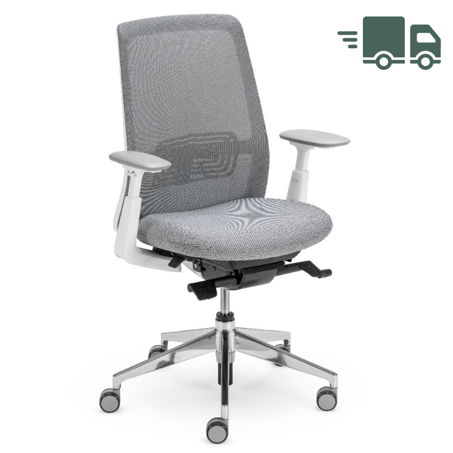HAWORT Soji Bürodrehstuhl grau mit Netzrücken