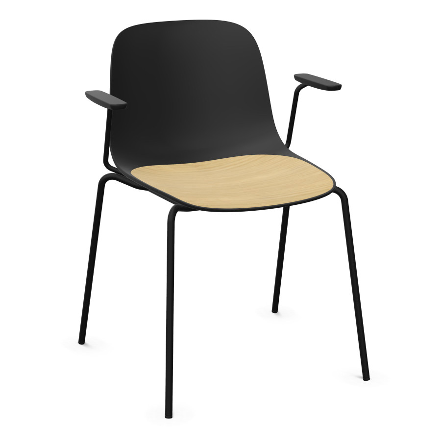 Lapalma SEELA S316 schwwarz mit Holzsitzeinlage