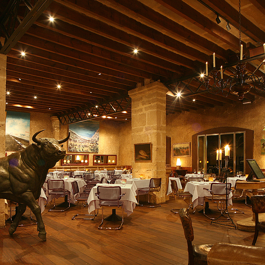 THONET Stahlrohr-Freischwinger mit Kunststoffnetzbespannung schwarz - Beispielbild (Ausführung mit Armlehne)