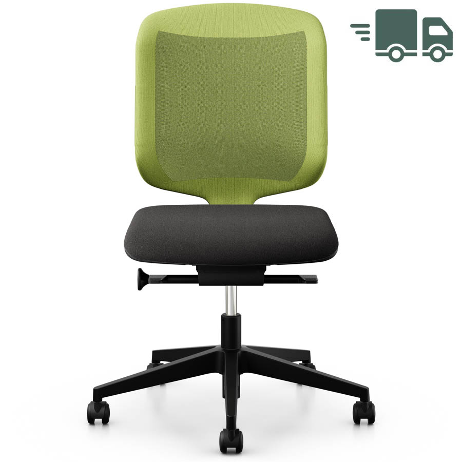 Giroflex 434-3019 gelb mit Kunststoff-Fußkreuz - Frontansicht