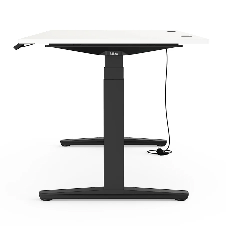 Yaasa Desk Expert Schreibtisch Gestell schwarz mit Tischplatte Weiß