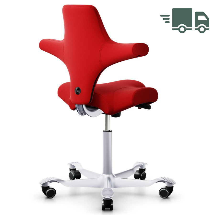 HAG CAPISCO 8106 Stoff Xtreme rot mit Sattelsitz Gestell silber- Rückansicht