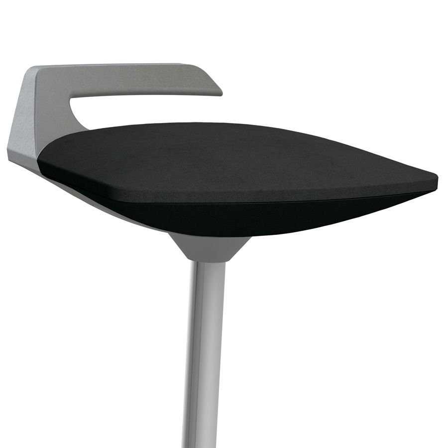 Aeris Muvman Stehhilfe Mikrofaser - Gestell grau - Bezugsstoff schwarz - Nahaufnahme