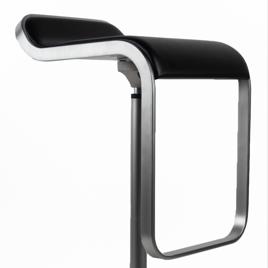 lapalma LEM Gestell verchromt Sitz Leder schwarz