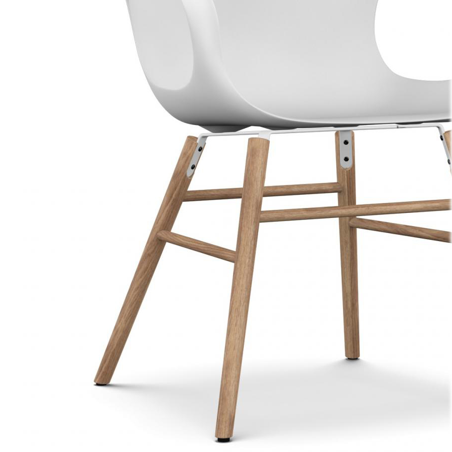 Kristalia ELEPHANT Stuhl mit Holzgestell Eiche Sitzschale weiß