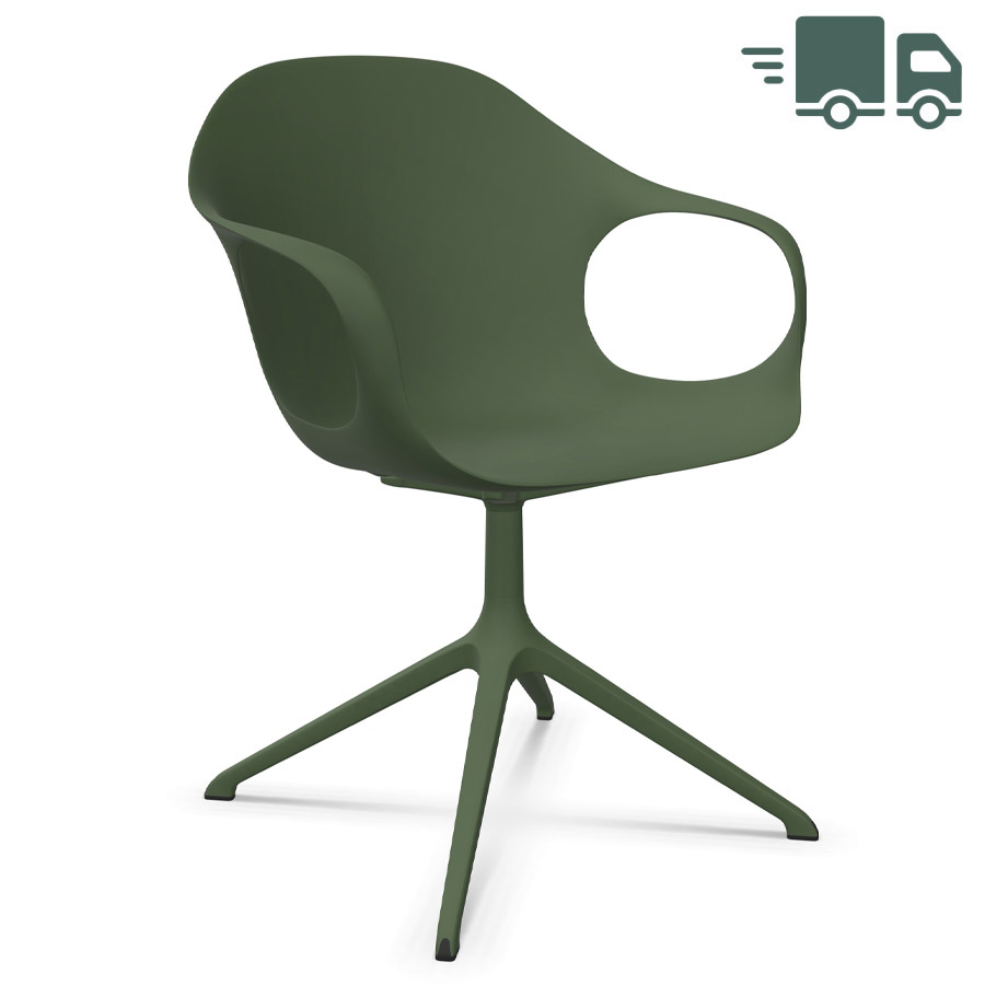 Kristalia ELEPHANT Drehstuhl Sitzschale olivgrün Gestell olivgrün