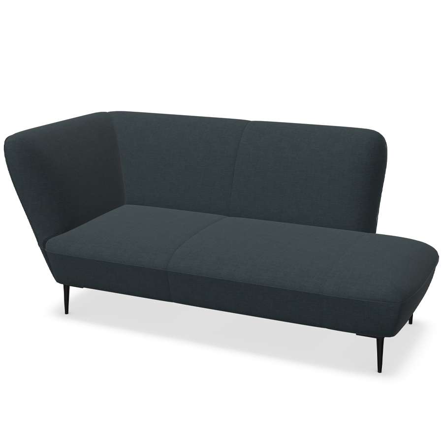 W. Schillig Chaiselounge Ella mit Metallfüßen - blau - Seitenteil links