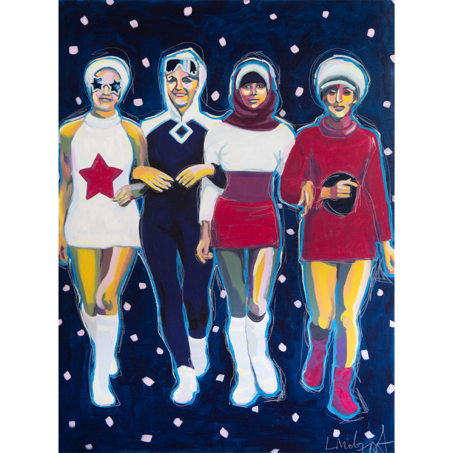 Leinwanddruck Space Girls | Hélène Lindqvist