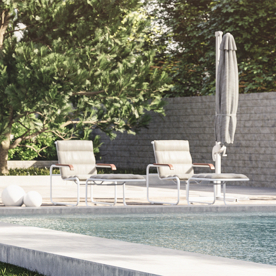 THONET Stahlrohr-Freischwinger S 35 N Outdoor  Ambiente