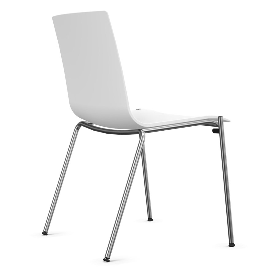 THONET S 160 Konferenzstuhl weiß - Rückansicht