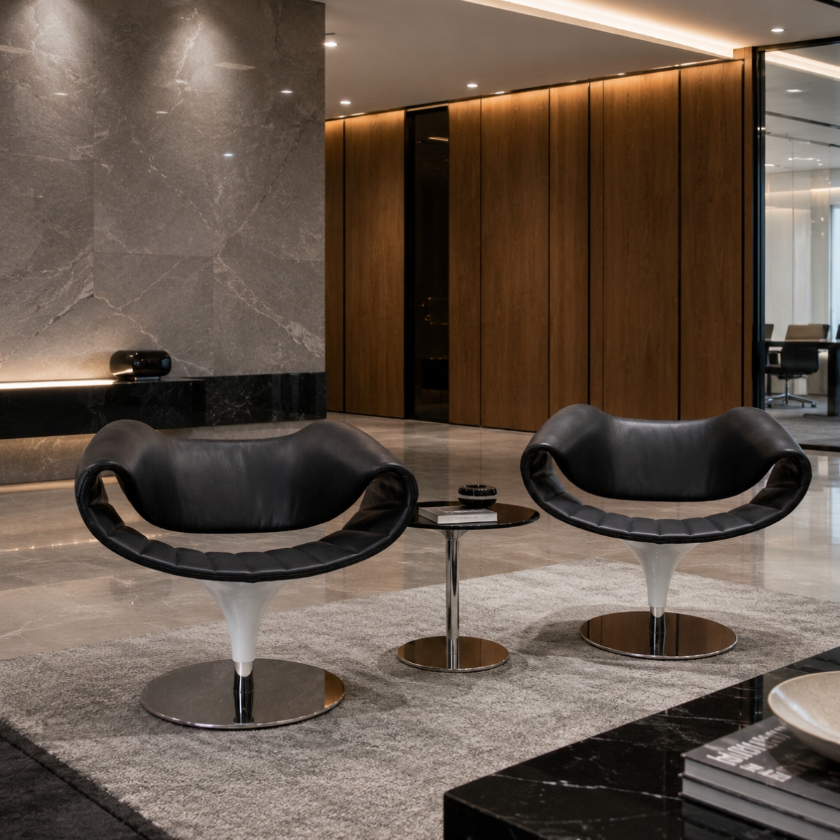 Züco PERILLO Lounge Sessel Leder schwarz LKW-