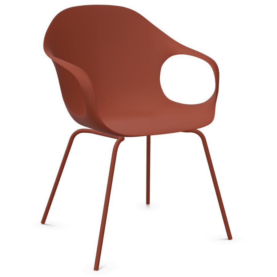 Kristalia ELEPHANT Stuhl mit Vierfußgestell Farbe Terracotta - Frontansicht