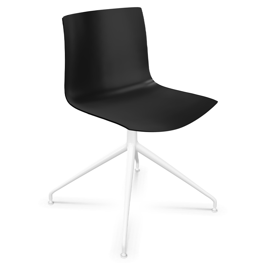 Arper CATIFA 46 0368 einfarbig schwarz - Gestell Alu weiß