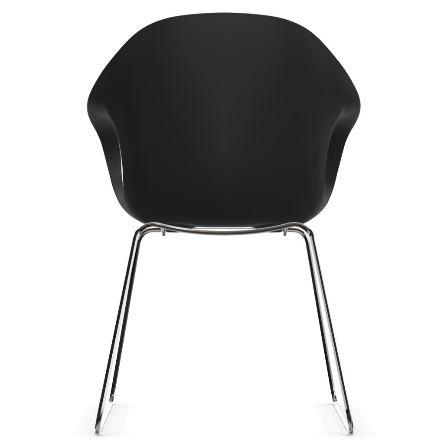 Kristalia ELEPHANT Stuhl schwarz mit Kufengestell verchromt - Rückansicht