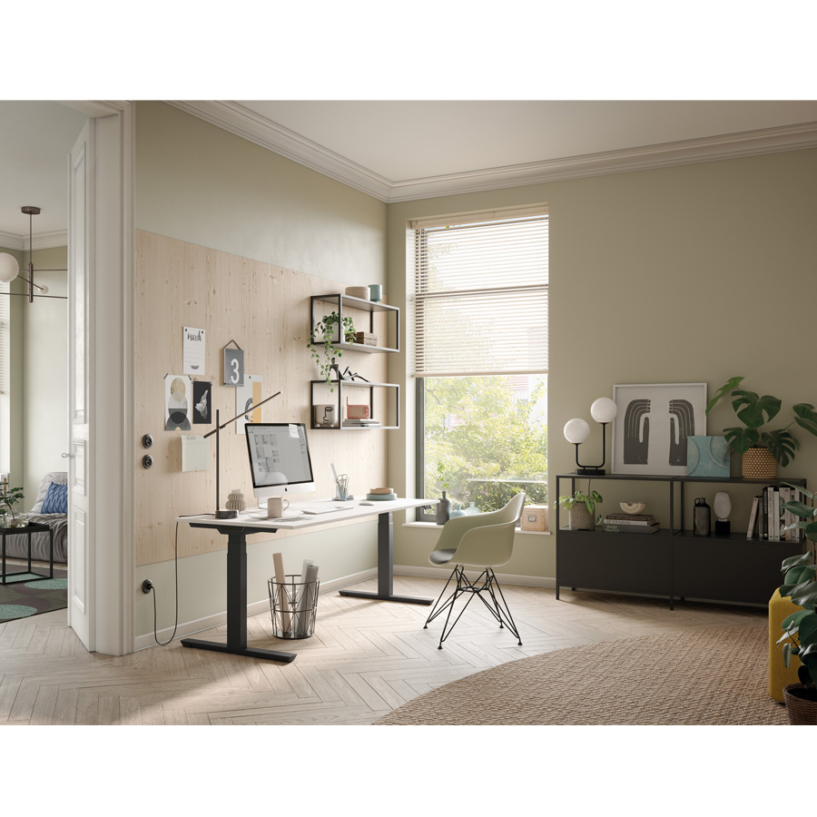 Palmberg Crew T Schreibtisch weiß anthrazit elektrisch höhenverstellbar