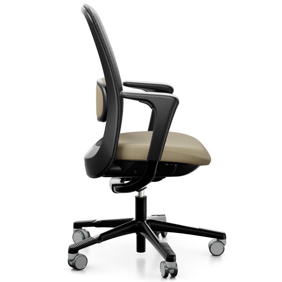 HAG SoFi Mesh 7500 Bürostuhl Stoff Capture beige mit Netzrücken - Seitenansicht