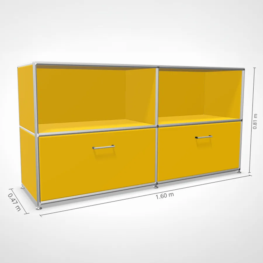 Bosse Solutions Sideboard | Lack seidenmatt 0760 gelb | Abmessungen