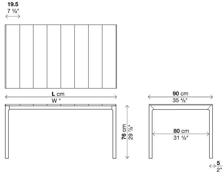 Abmessungen-Kristalia-Maki-Slatted-tiefe-90-cm