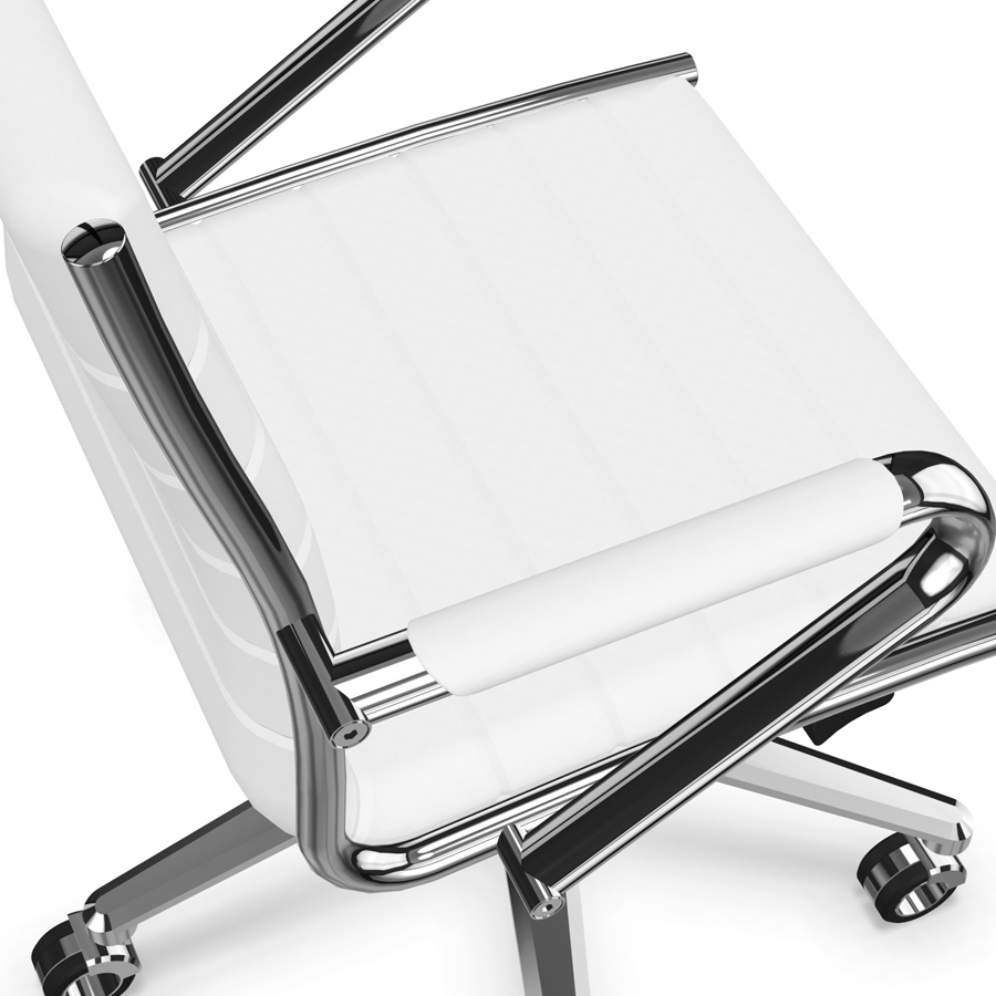 Sitland Classic Managerstuhl Leder weiß mit Armlehnen - Nahaufnahme