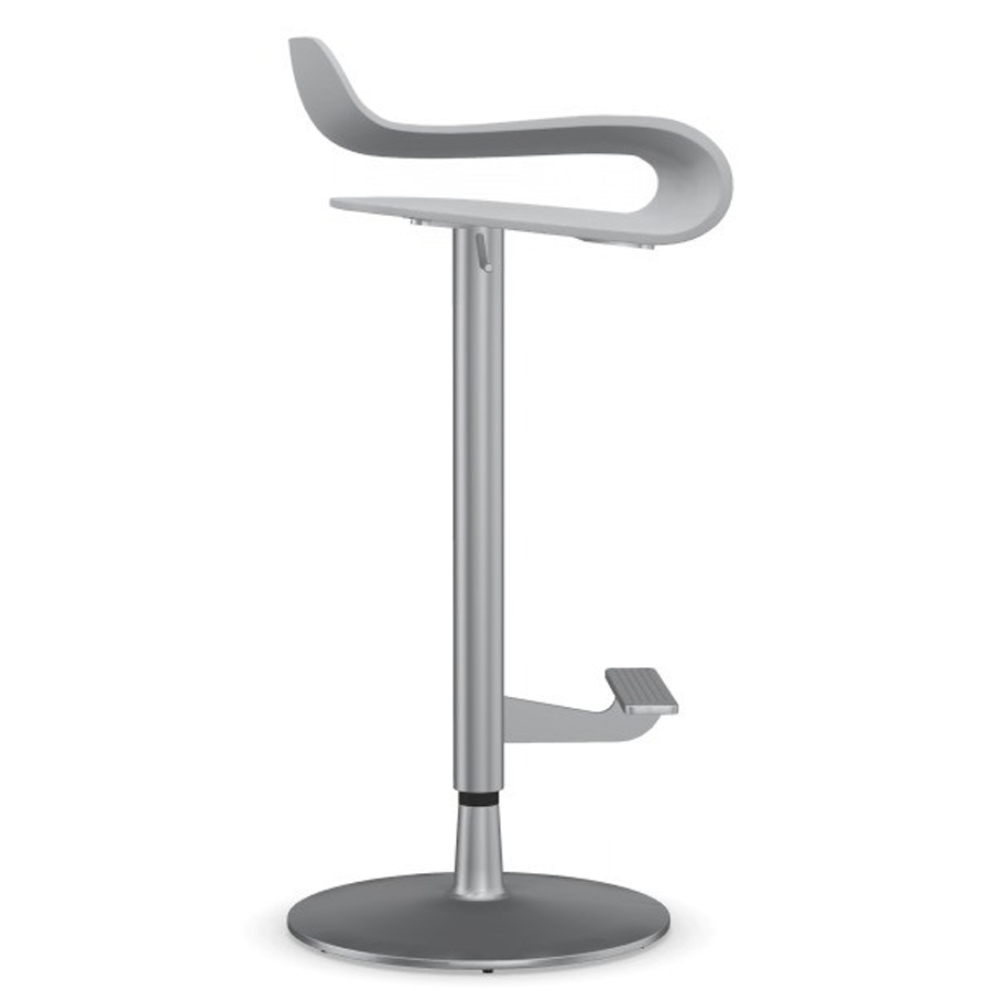 Kristalia BCN Barhocker höhenverstellbar Gestell lichtgrau lackiert