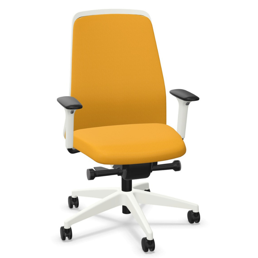Interstuhl EVERYis1 (EV311) Bürostuhl schwarz mit Chillback Rückenlehne Farbe maisgelb