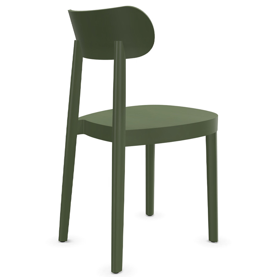 THONET 118 M Holzstuhl mit Muldensitz Buche olivgrün - Rückansicht
