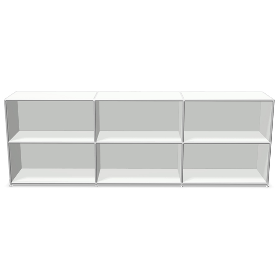 Bosse Regal Chrom 2 OH Breite 240 cm in Melamin Weiß