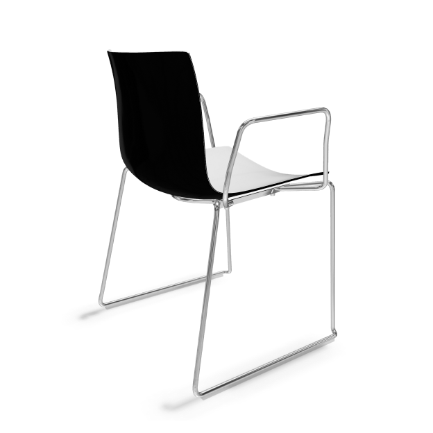 arper catifa 46 0278 zweifarbig schwarz mit Armlehnen