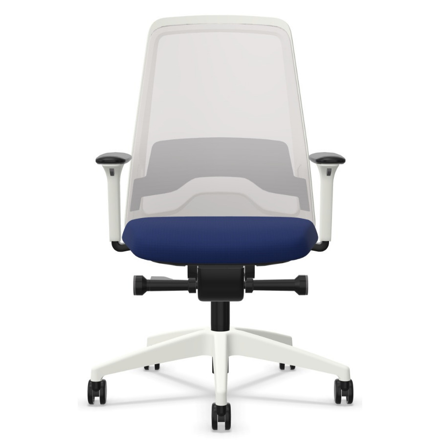 Interstuhl EVERYis1 EV261 weiß mit FLEXTECH Netzrücken weiß Polster ultramarineblau