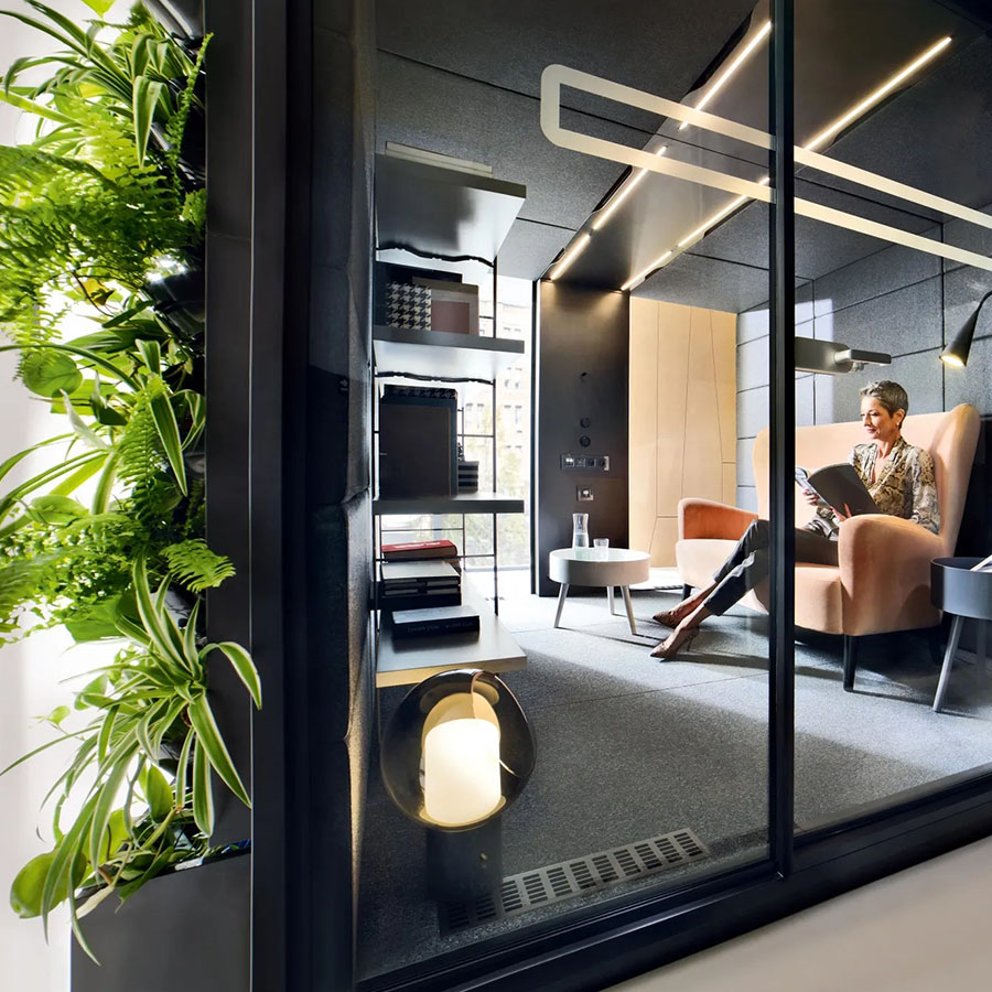 Hushoffice Hushmeet.L Akustikbox konfigurierbar mit GreenWall