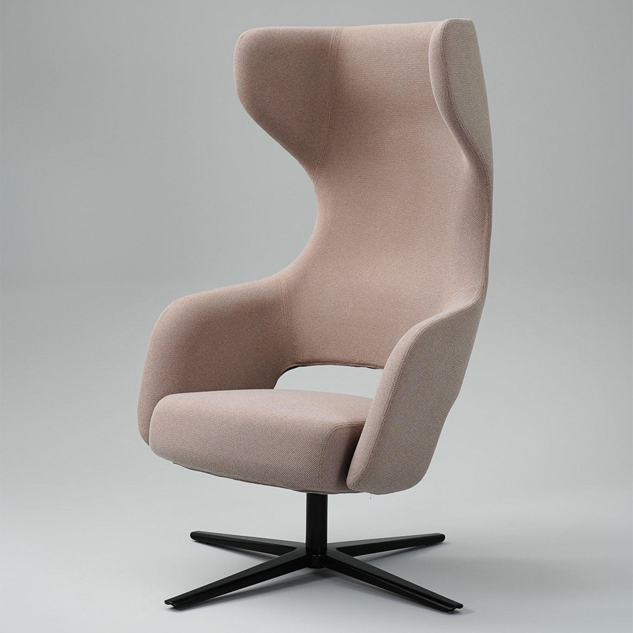 narbutas Sandie Loungesessel mit Fußkreuz in Schwarz Beispielbild