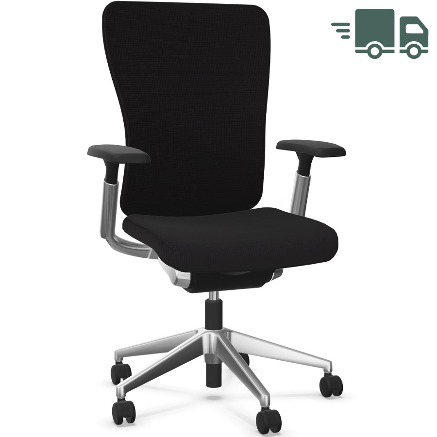 HAWORTH Zody (Comforto 89) Bürodrehstuhl schwarz mit Polsterrücken und Alugestell - schnell geliefert
