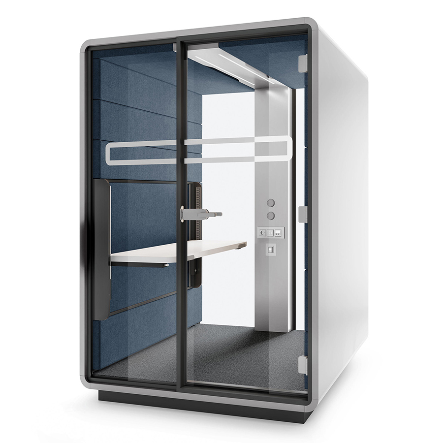 Hushoffice Hushwork.sit&stand Akustikbox konfigurierbar in Wool Indigo