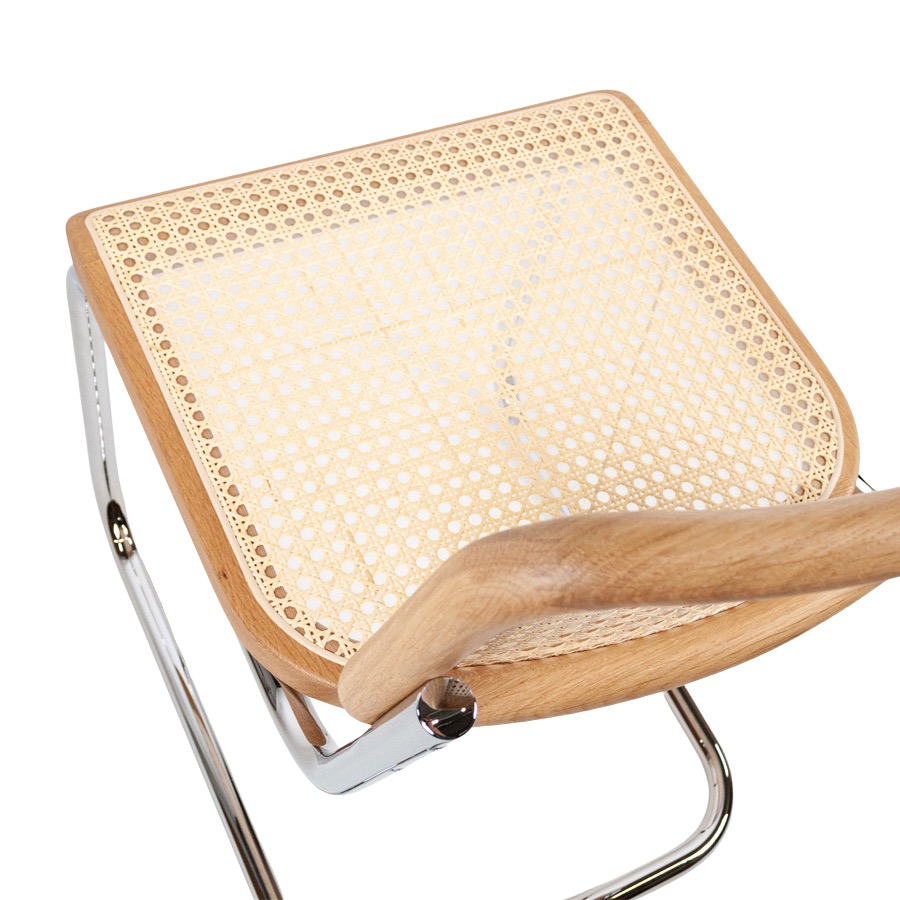 THONET Stahlrohr-Freischwinger S 32 V Rohrgeflecht-Sitz Eiche Pure Materials - Sitzfläche
