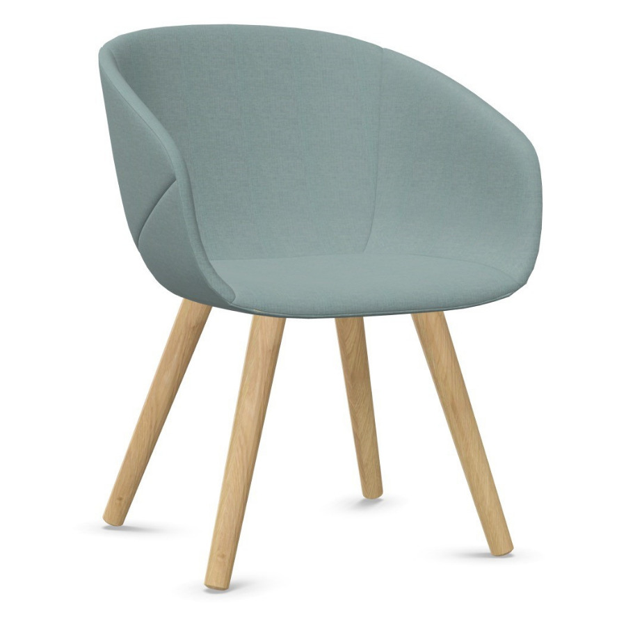 Bejot Oxco OX W 740 Sessel mit Holzbeinen - Farbe blau/grau