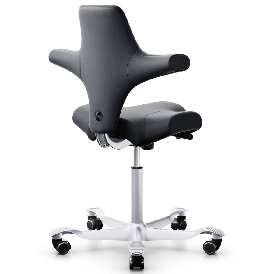 HAG CAPISCO 8106 Lederbezug Anthrazit Sattelsitz - Gestell silber