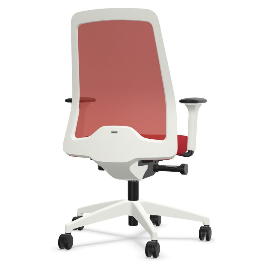 Interstuhl EVERYis1 EV261 weiß mit FLEXTECH Netzrücken rot Rückansicht
