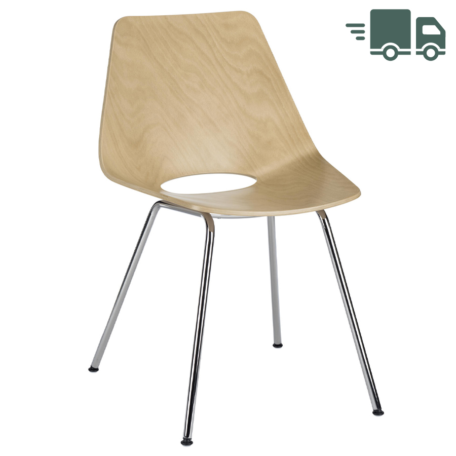 THONET S 661 Stahlrohrstuhl Buche natur - Gestell chrom