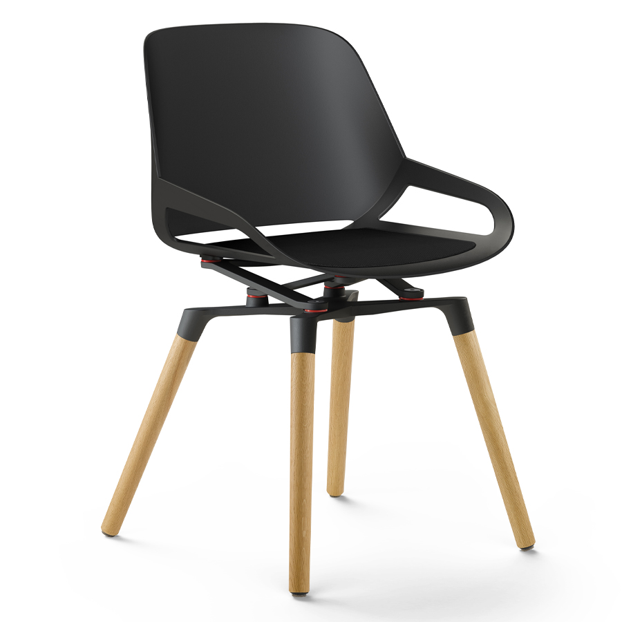 Aeris Numo Holzgestell - Sitzschale u. Kinematik schwarz - Sitzkissen schwarz