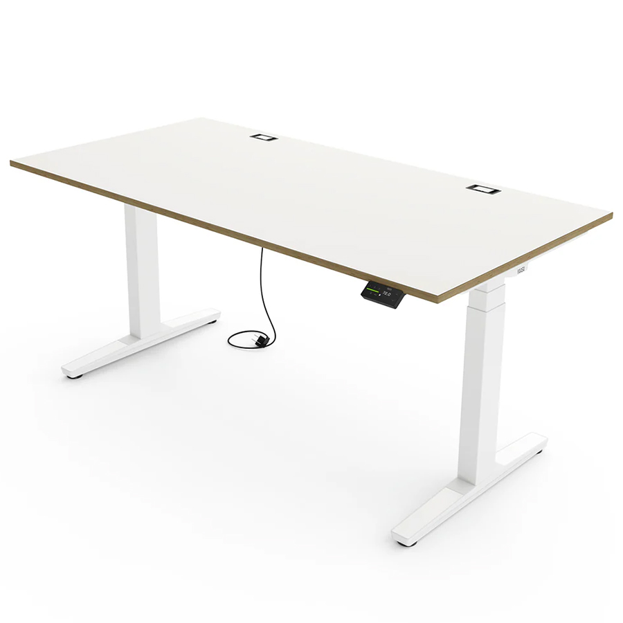 Yaasa Desk Expert Gestell weiß, Tischplatte Multiplex-Weiß