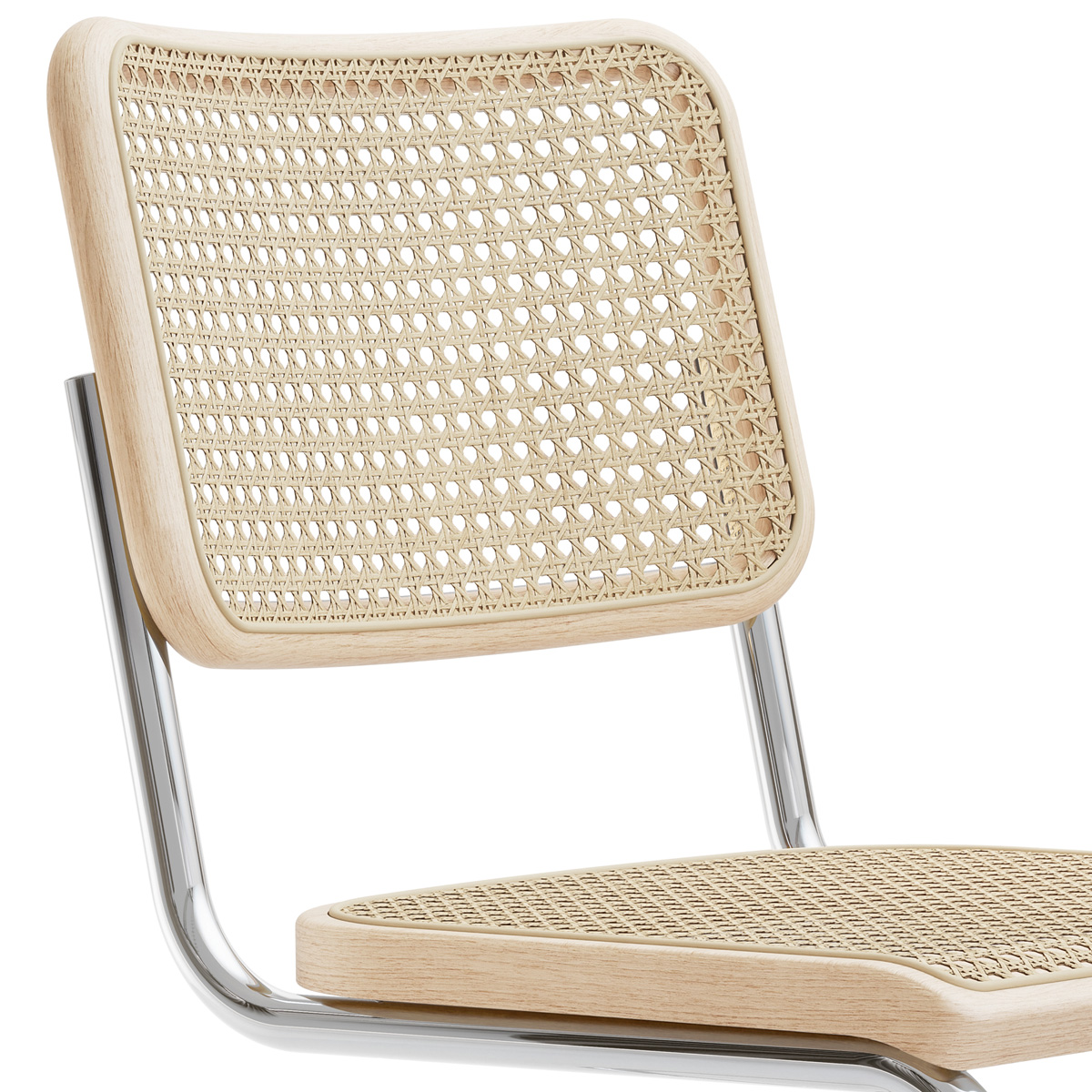 THONET S 32 V | Esche Pure Materials | Stahlrohr-Freischwinger | Gestell verchromt